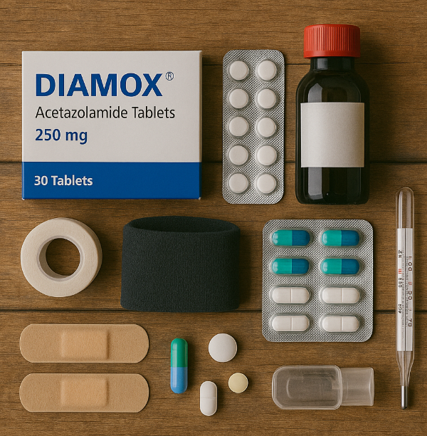 다이아목스(Diamox)과 필수 의약 용품 사진