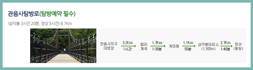 한라산 등산코스 관음사 탐방로