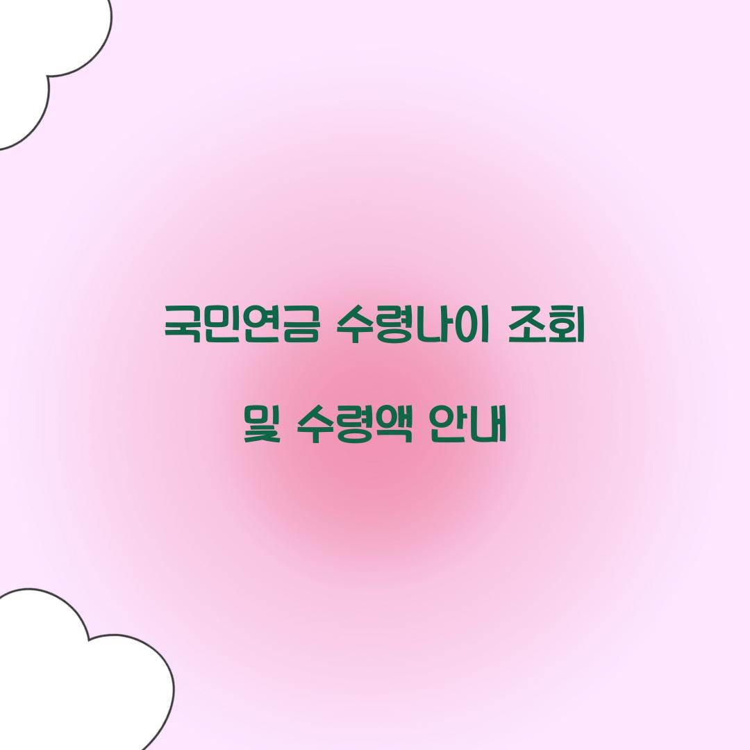 국민연금 수령나이 조회