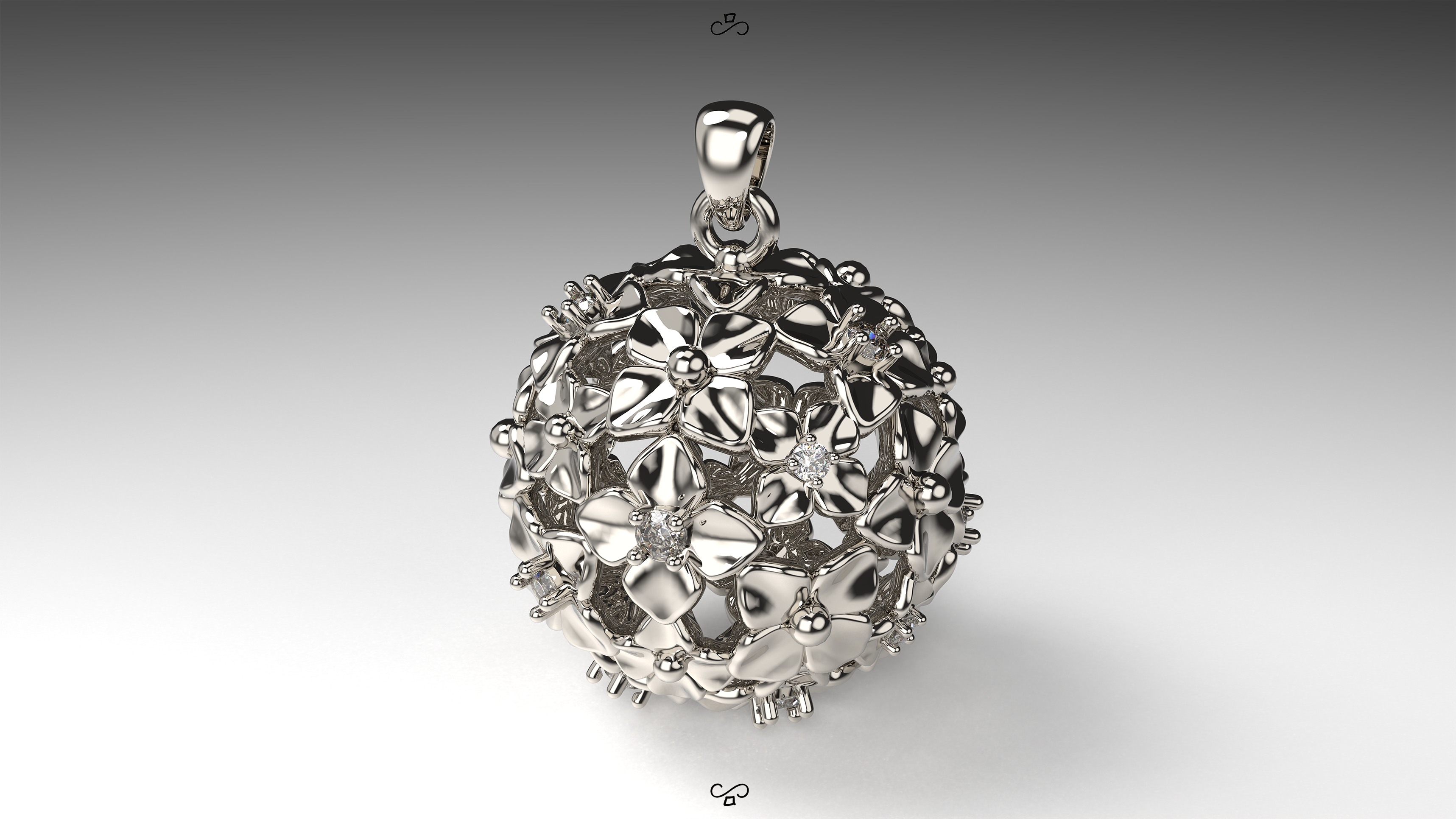 Hydrangea Pendant_Rendering