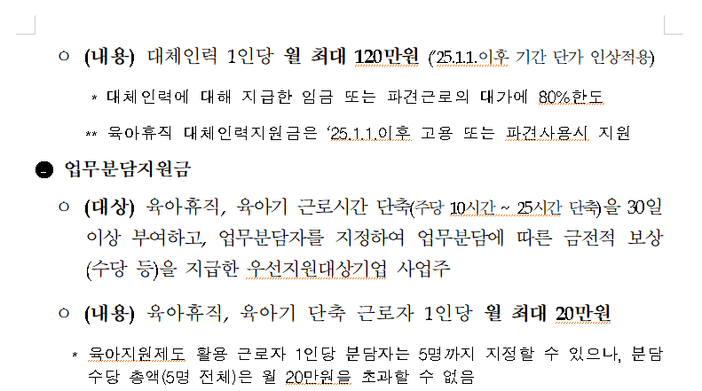 업무분담지원금