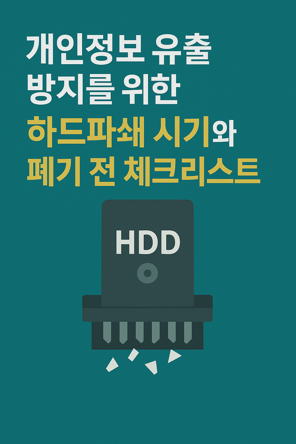 개인정보 유출 방지를 위한 하드파쇄 시기와 폐기 전 체크리스트