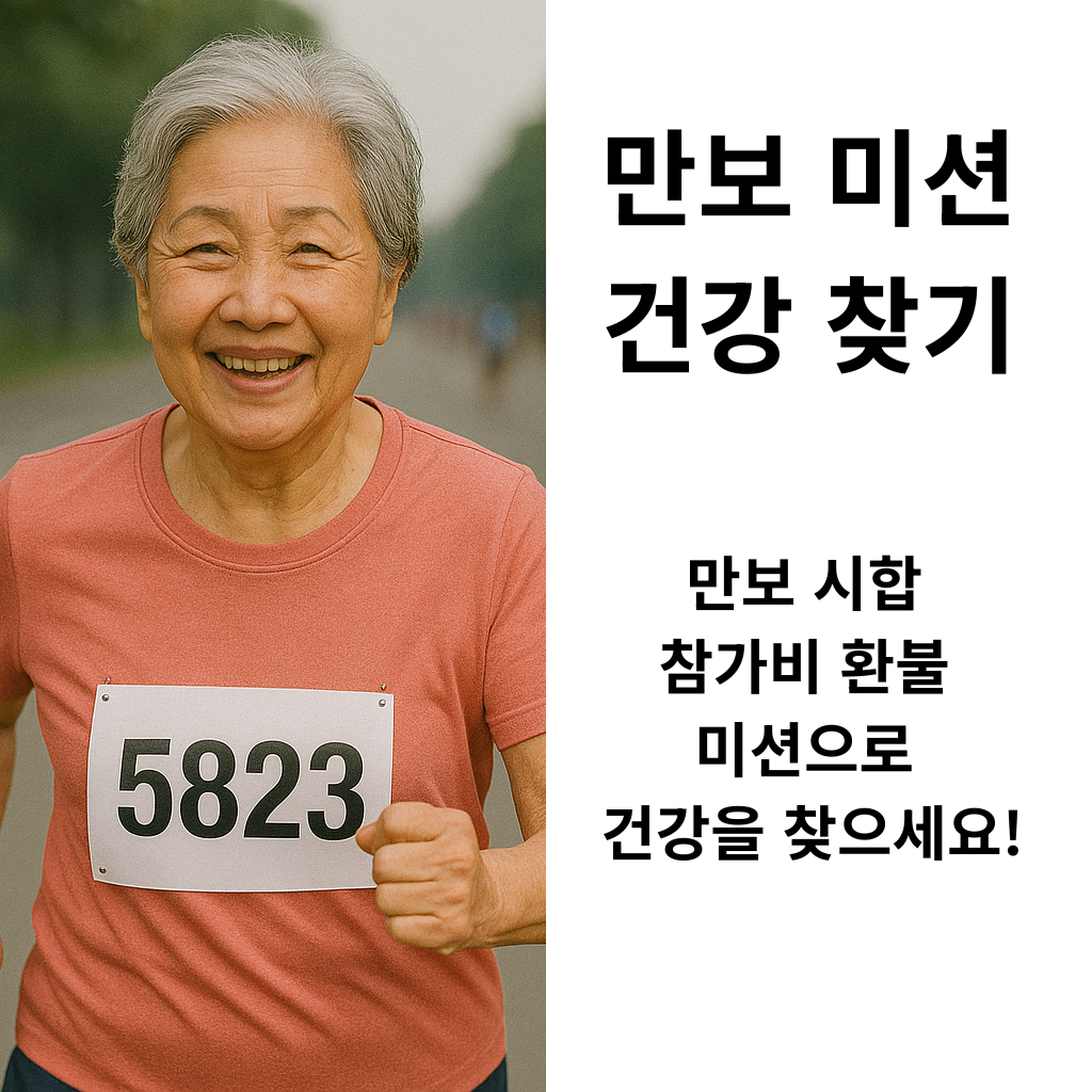 만보 미션 건강 찾기 만보 시합 참가비 환불 미션으로 건강을 찾으세요!