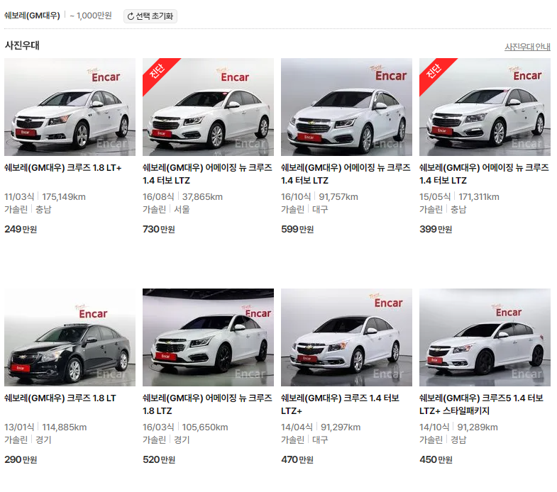 크루즈 엔카 가격