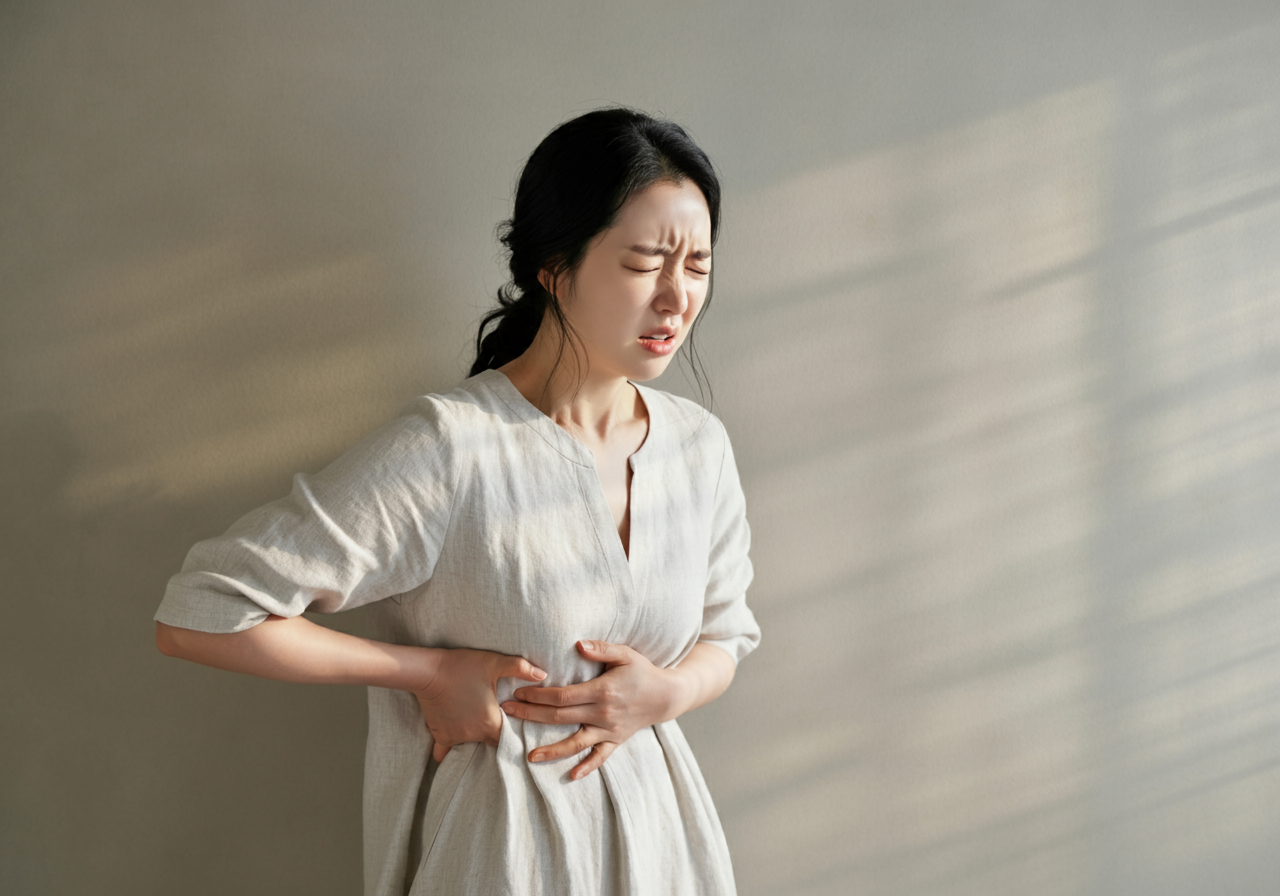 오른쪽 갈비뼈 아래 통증