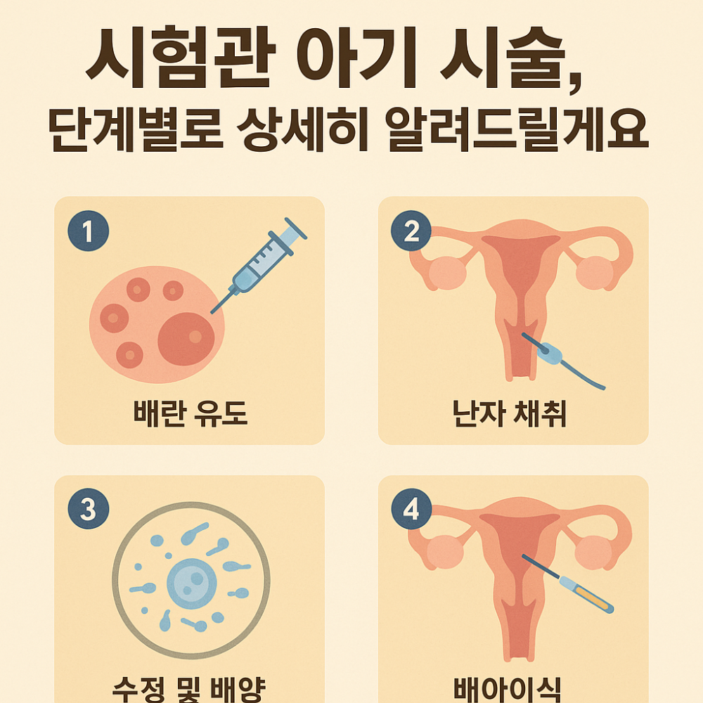 시험관 아기 시술, 단계별 자세한 안내 인포그래픽