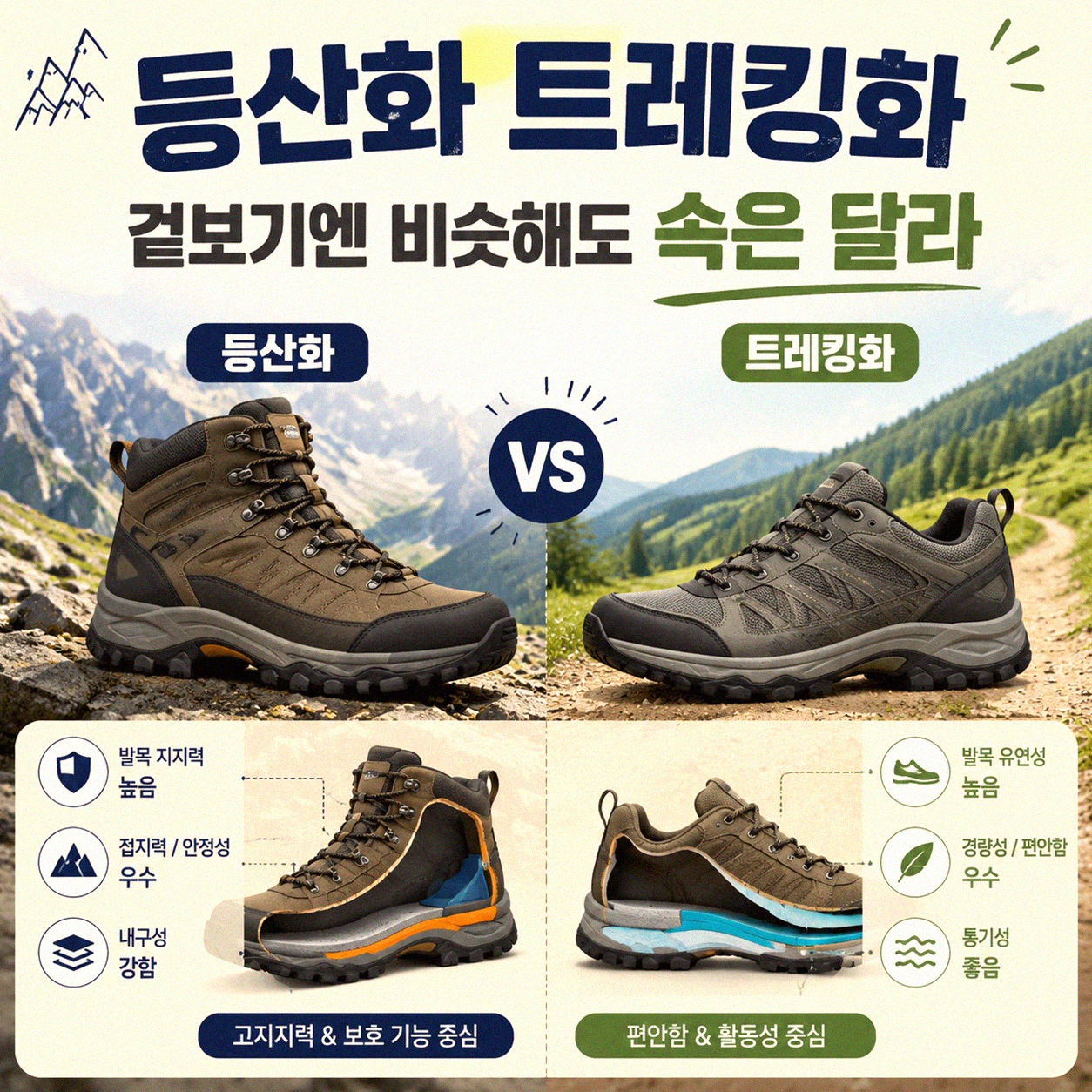 등산화 트레킹화 구분, 2년차 산행객의 경험으로 알아보는 선택 기준