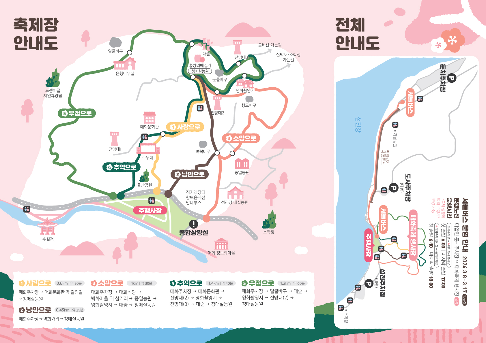 광양 매화 축제 안내도, 주차장