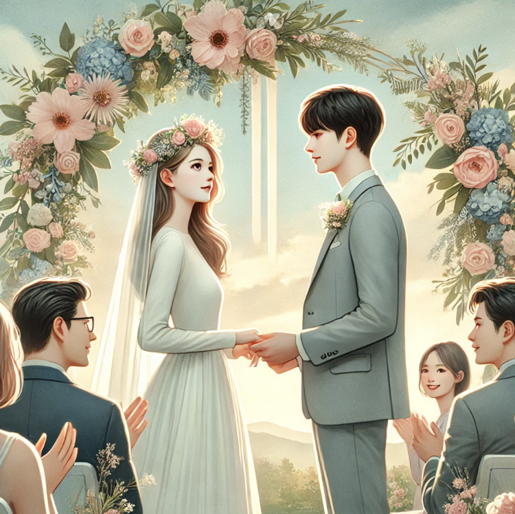 청년 결혼식 관련 일러스트