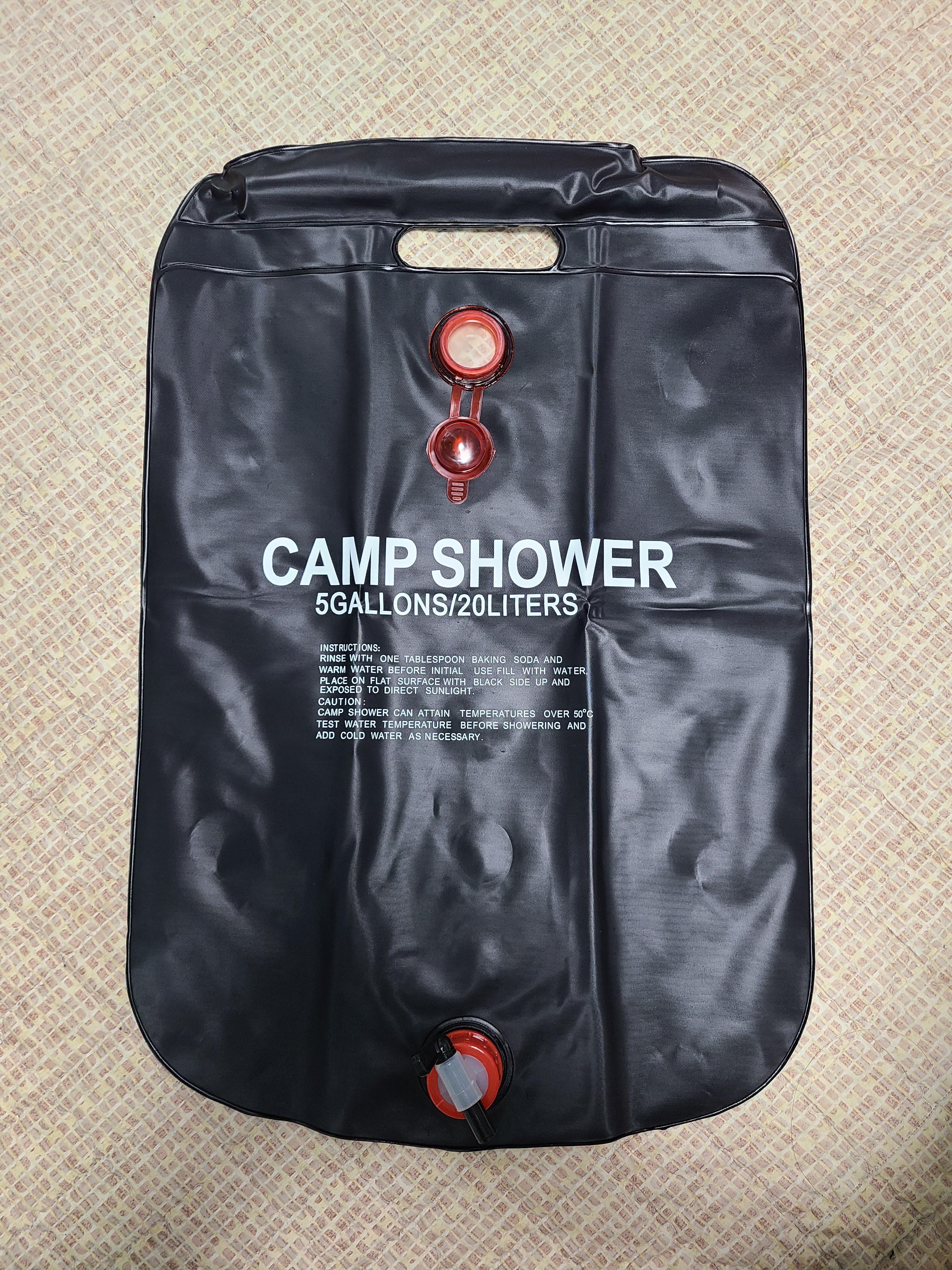 캠핑 샤워백 앞면 검정색