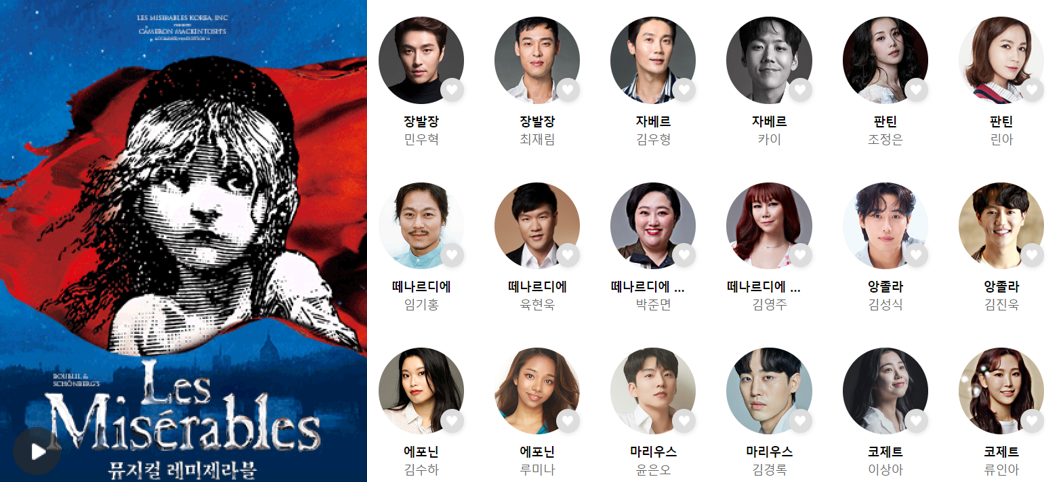 레미제라블 포스터 등장인물
