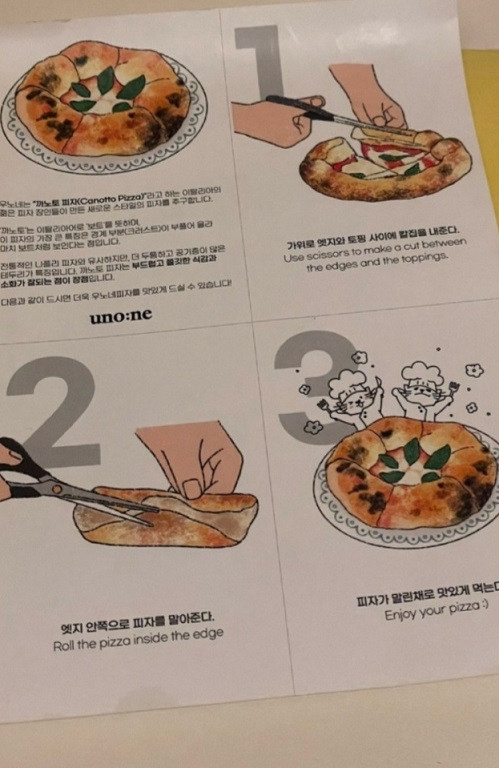 우노네-피자먹는방법