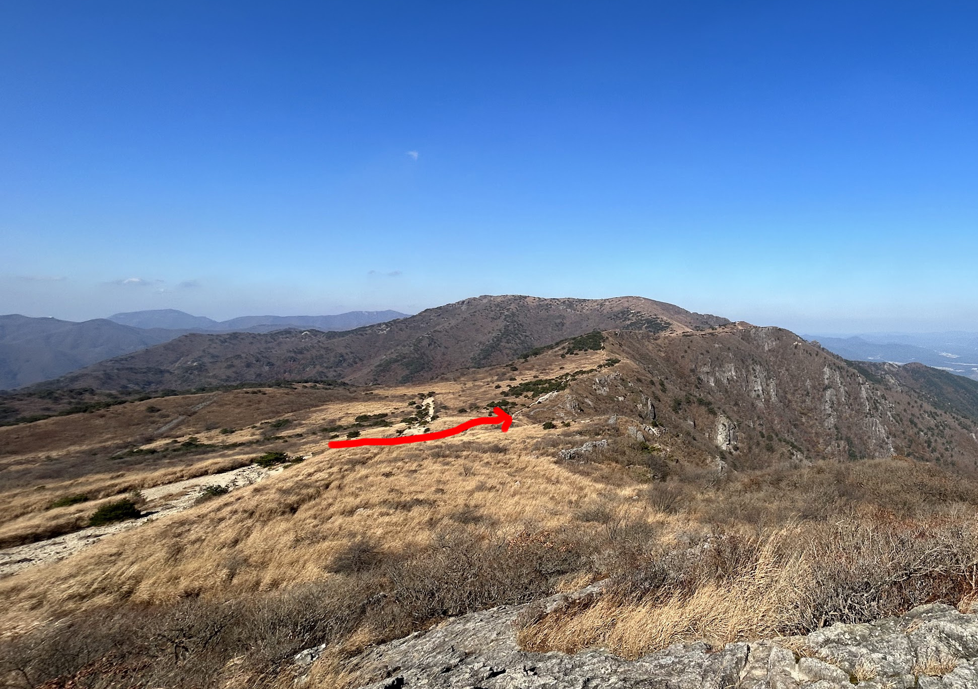 영축산에서 신불재 가능 등산로 안내