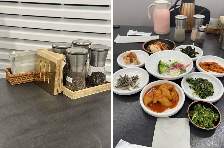 8가지 반찬과 각종 소스