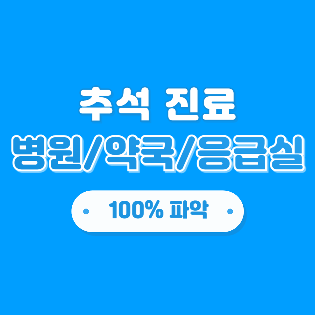 추석 연휴 진료 병원, 응급실, 약국 찾기