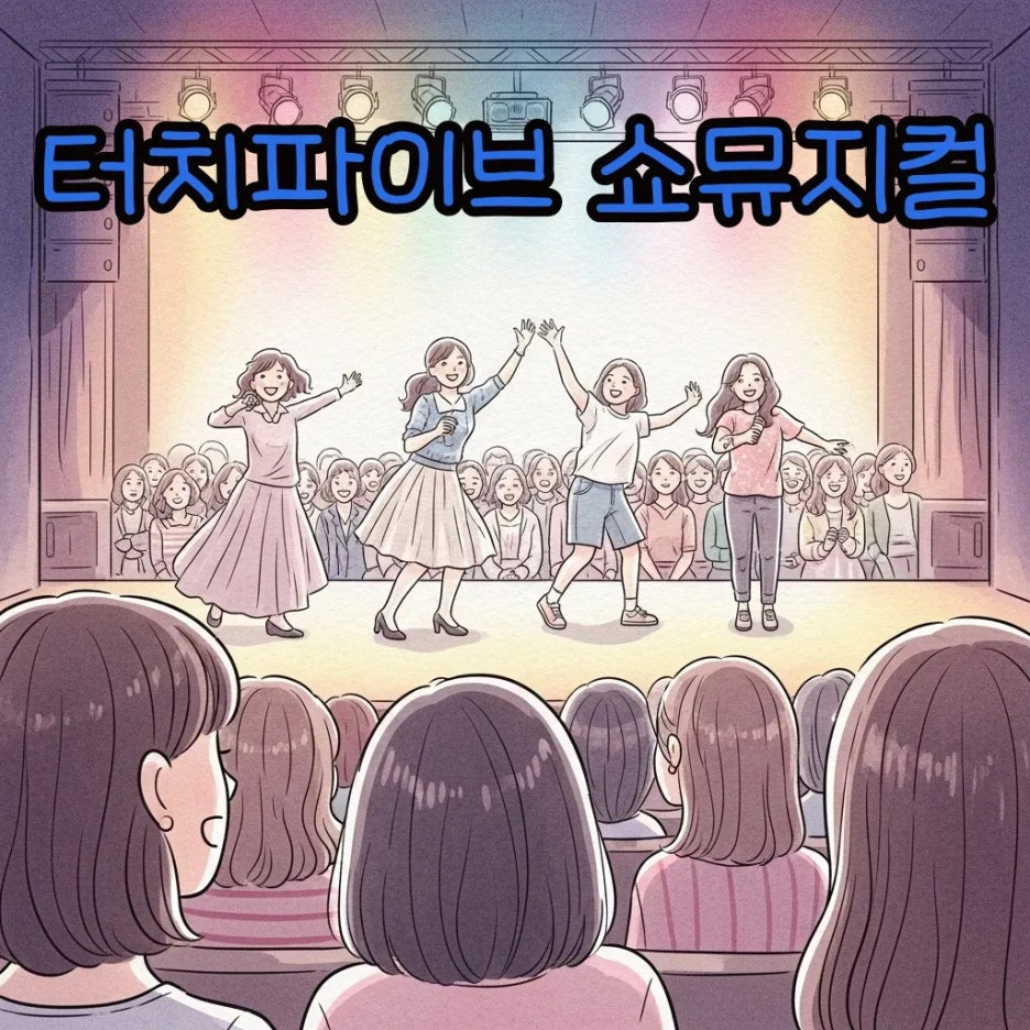 활기찬 홍대 쇼뮤지컬 공연장 풍경