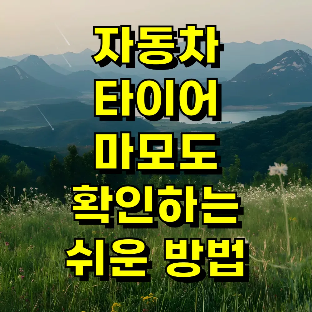 자동차 타이어 마모도 확인하는 쉬운 방법