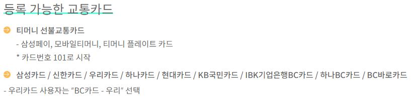 서울시 청년 교통비 지원 카드