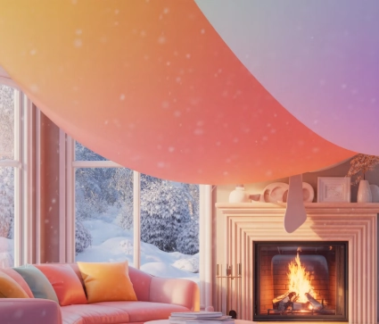 겨울철 벽난로 예시 이미지