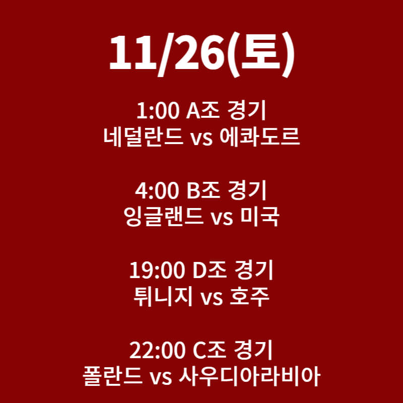 카타르 월드컵 일정