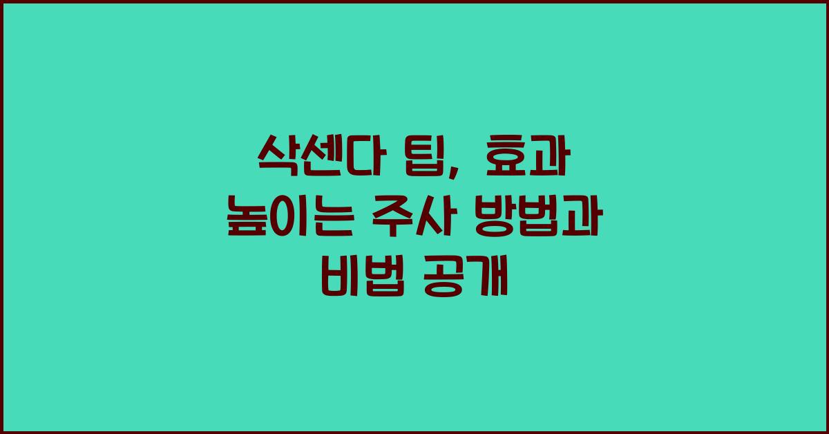 삭센다 팁