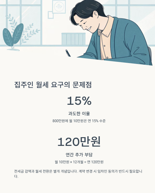 집주인 월세 요구의 문제점
