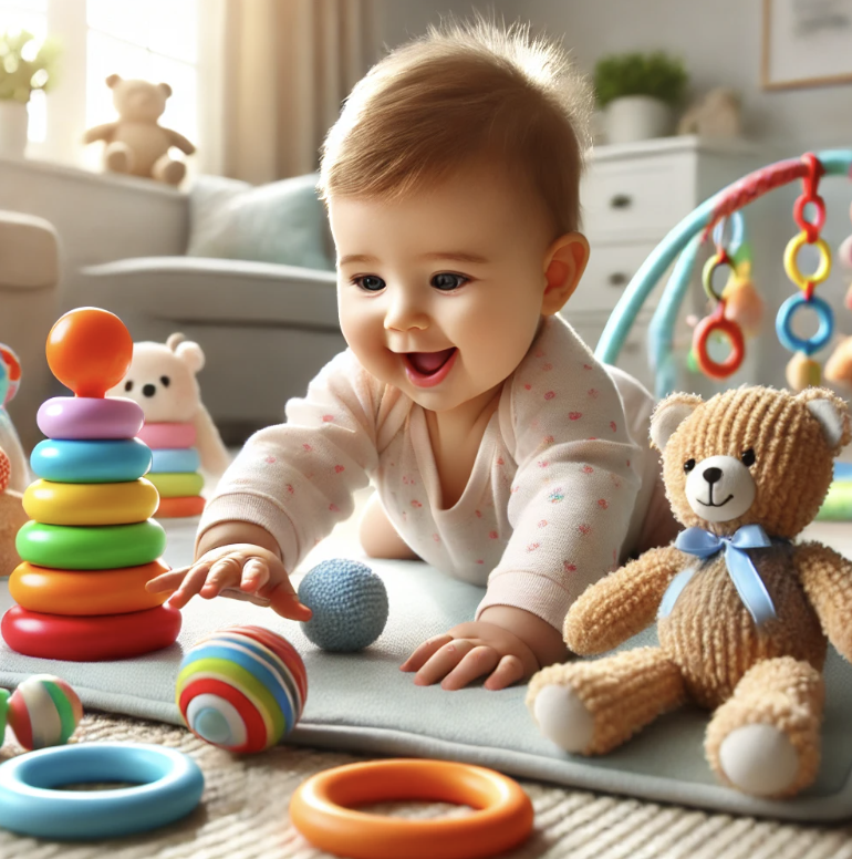 장난감 갖고노는 0세 아이