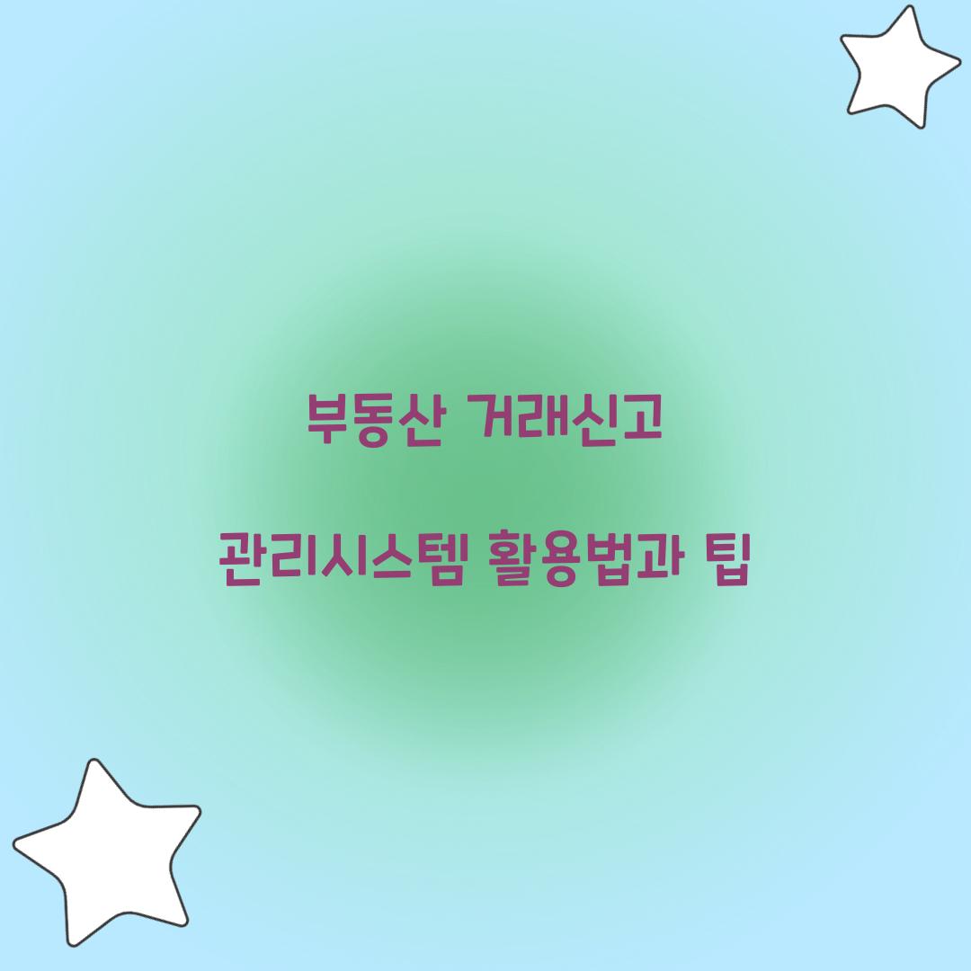 부동산 거래신고 관리시스템