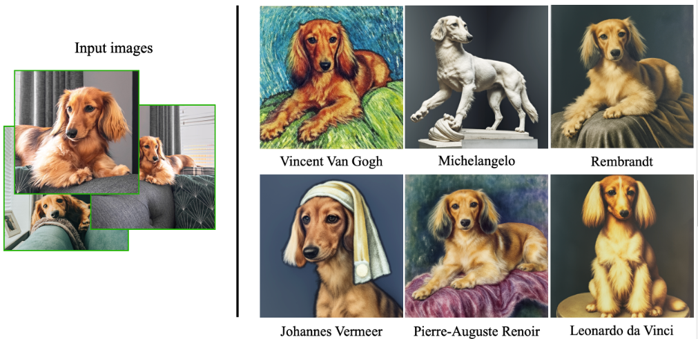 DreamBooth 적용 예 - 멍뭉이 예술적 렌더링