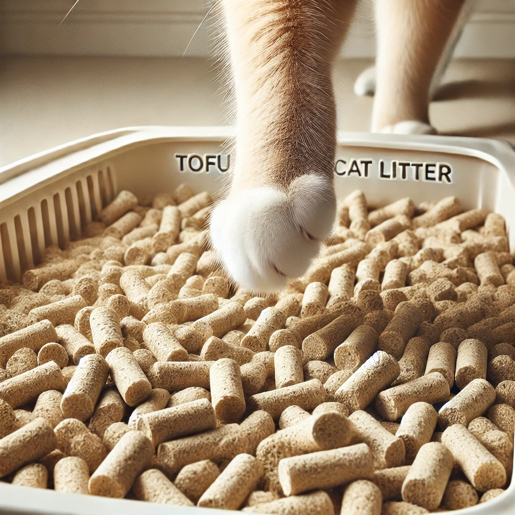 두부 모래의 원통형 질감과 자연스러운 색상을 보여주는 근접 이미지