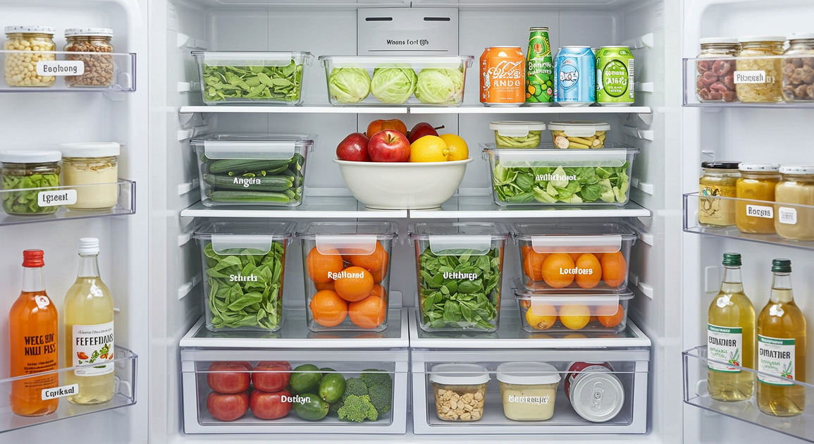냉장고 정리된 이미지