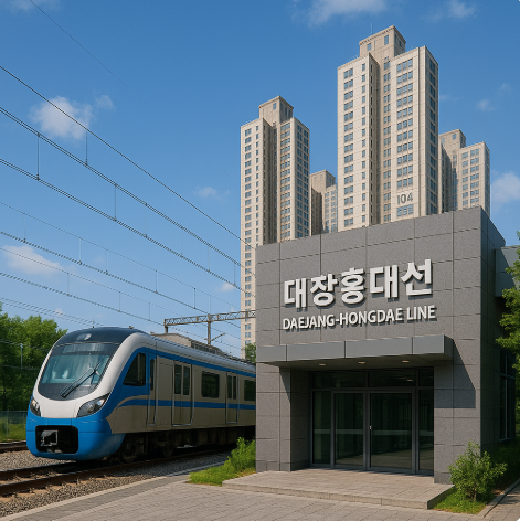 대장-홍대선과 부천아이파크 아파트의 이미지