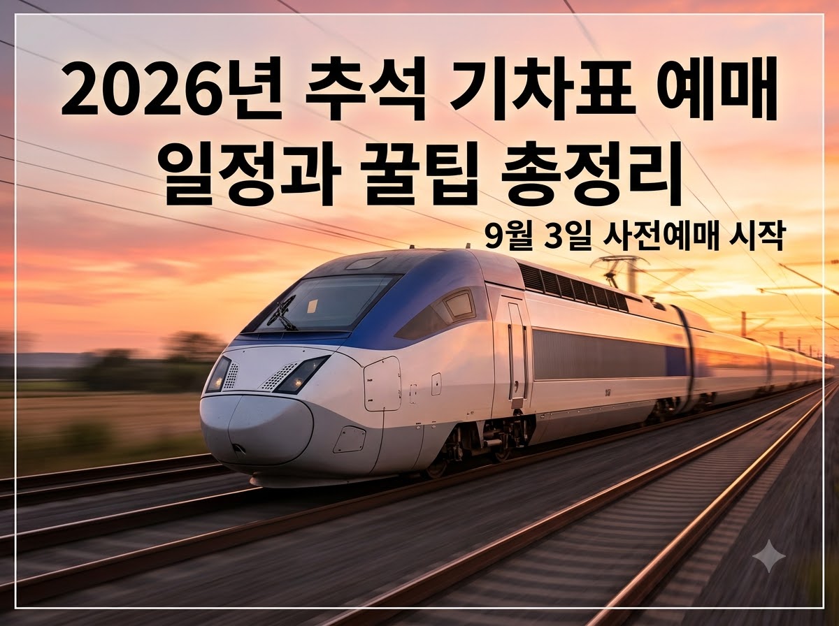 2026년 추석 기차표 예매 일정과 성공 꿀팁 총정리