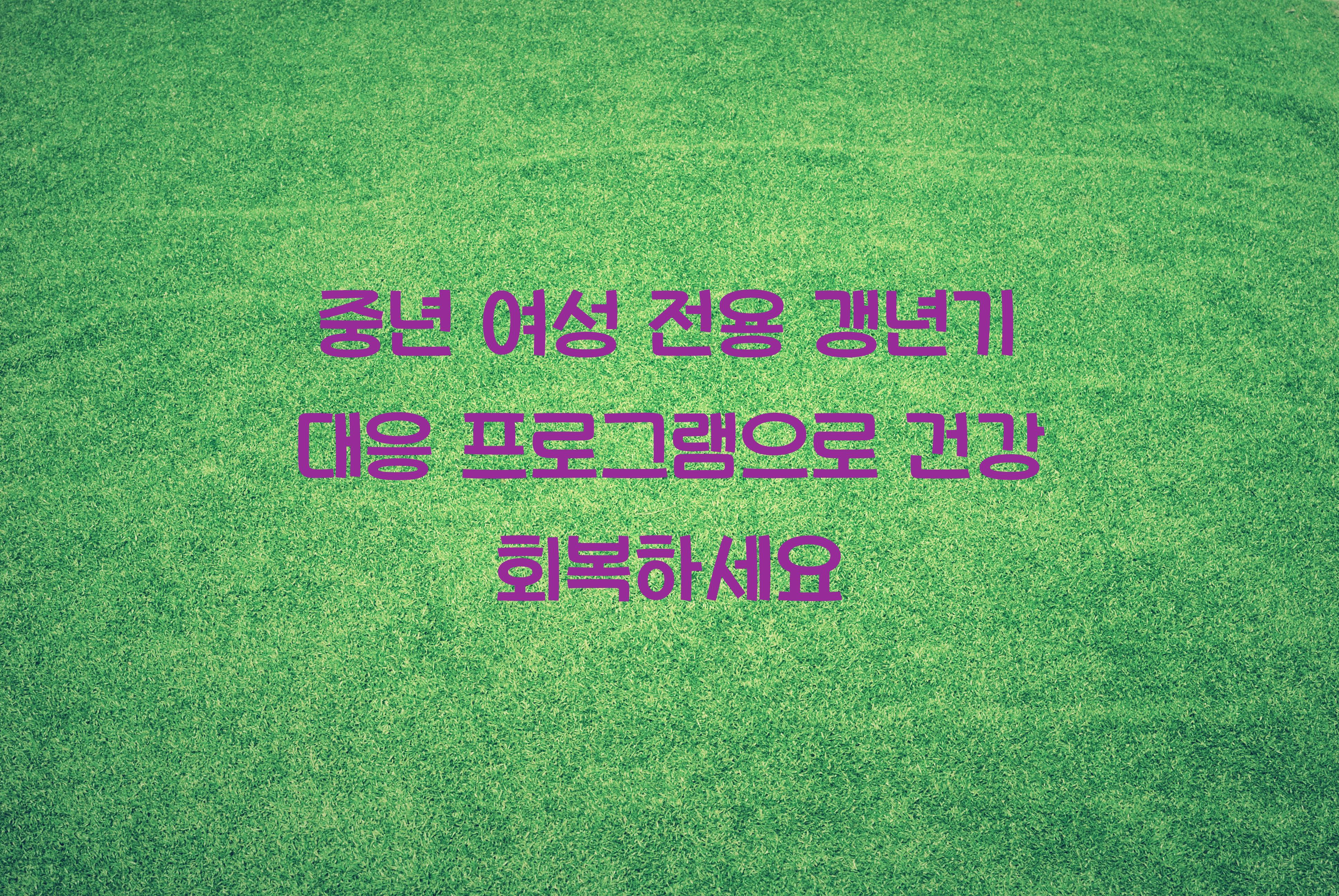 중년 여성 전용 갱년기 대응 프로그램