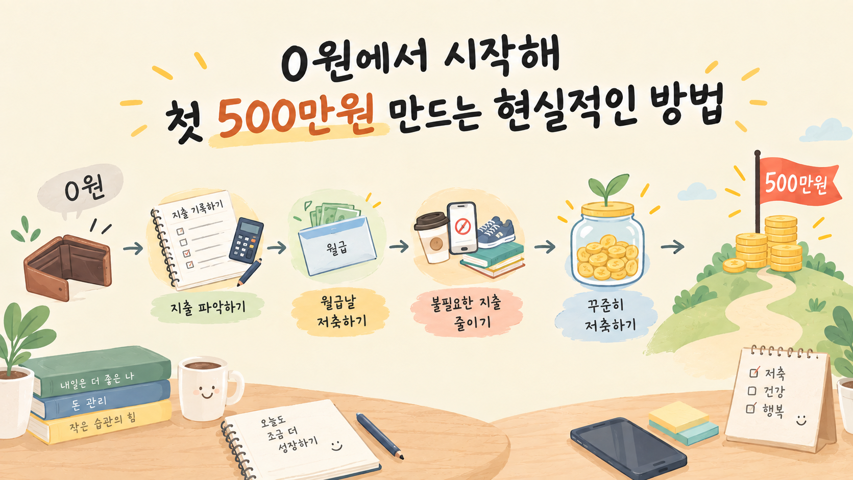 0원에서 시작해 첫 500만원 만드는 현실적인 방법|돈을 모으는 습관부터 시작