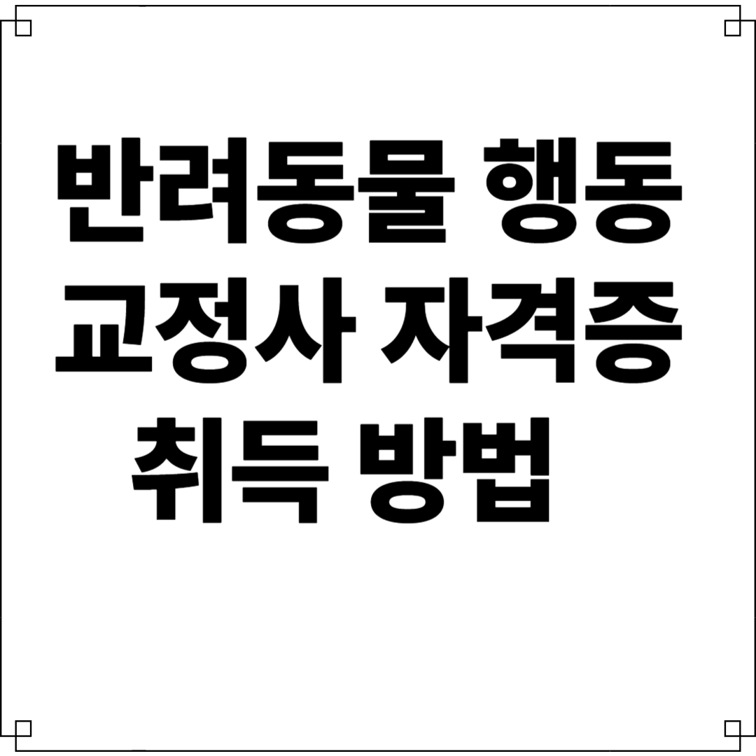 반려동물 행동교정사