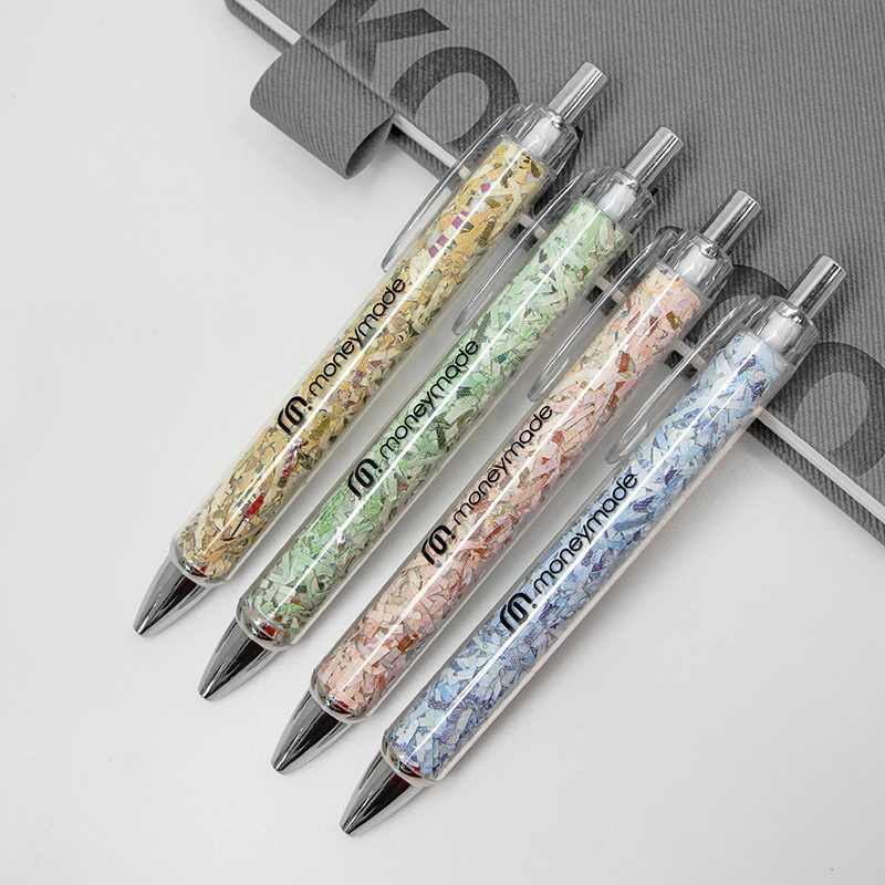 1천원권 부터 5만원권 화폐부산물이 들어있는 '돈 볼펜'