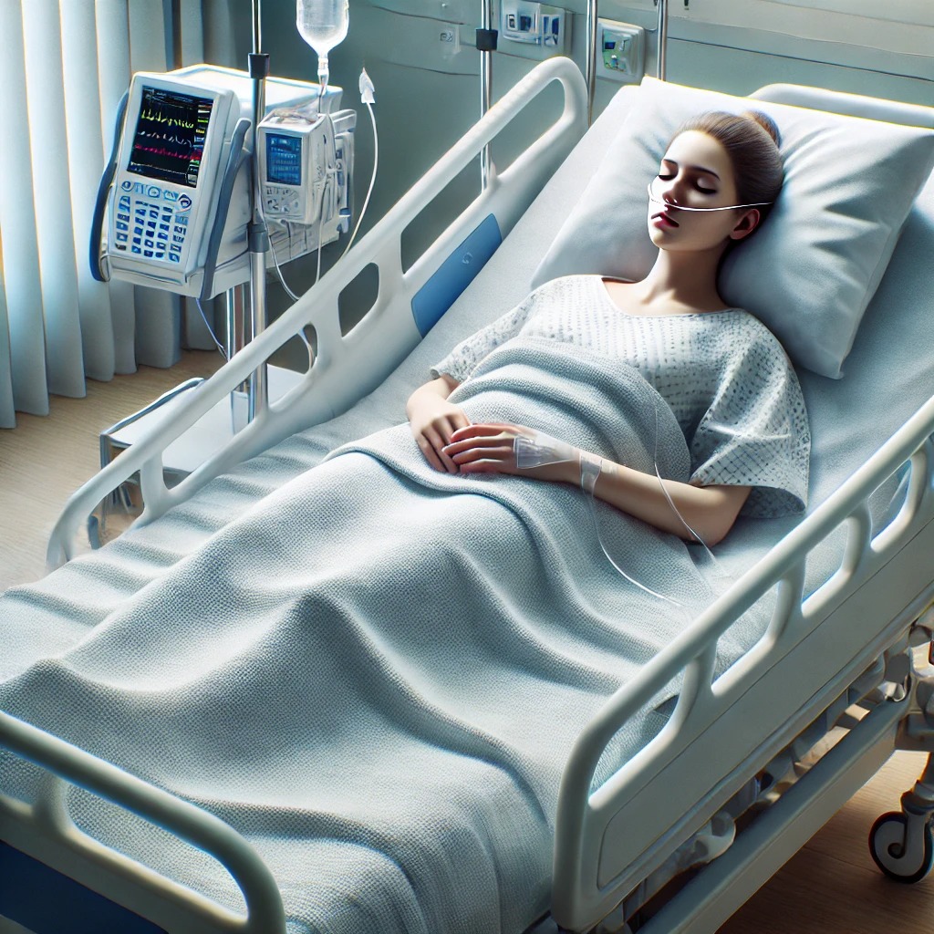 침상에-누워-있는-환자-모습