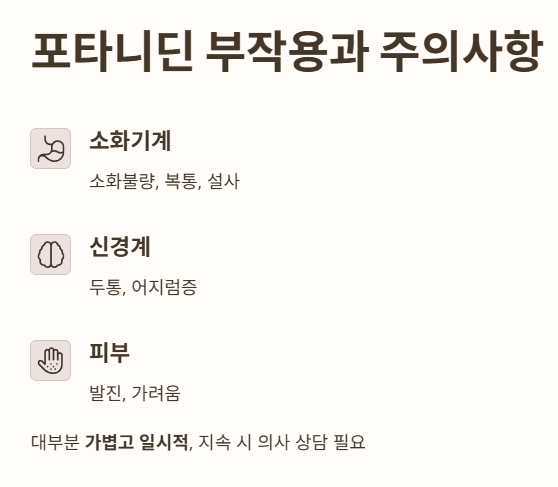 포타니딘 부작용과 주의사항