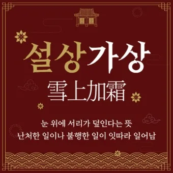 설상가상 뜻 유래 한자 비슷한 말 예문 영어 속담 반대말 안내_11
