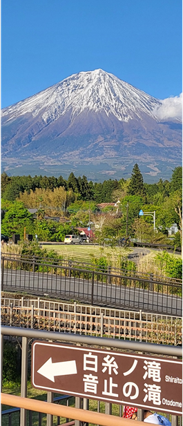 시라이토폭포 가는길에 보이는 후지산