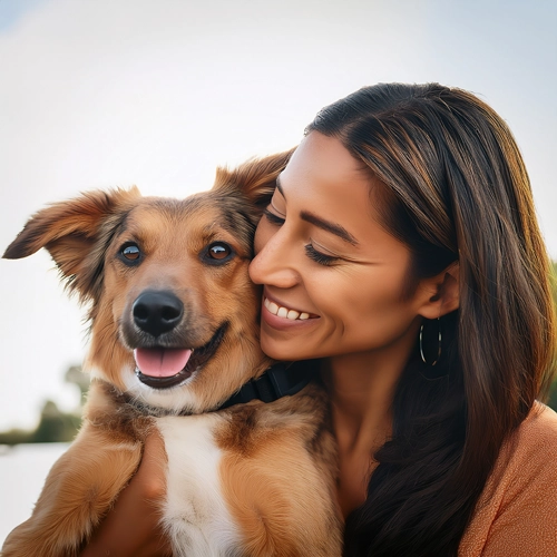 강아지와 주인이 함께 있는 사진1