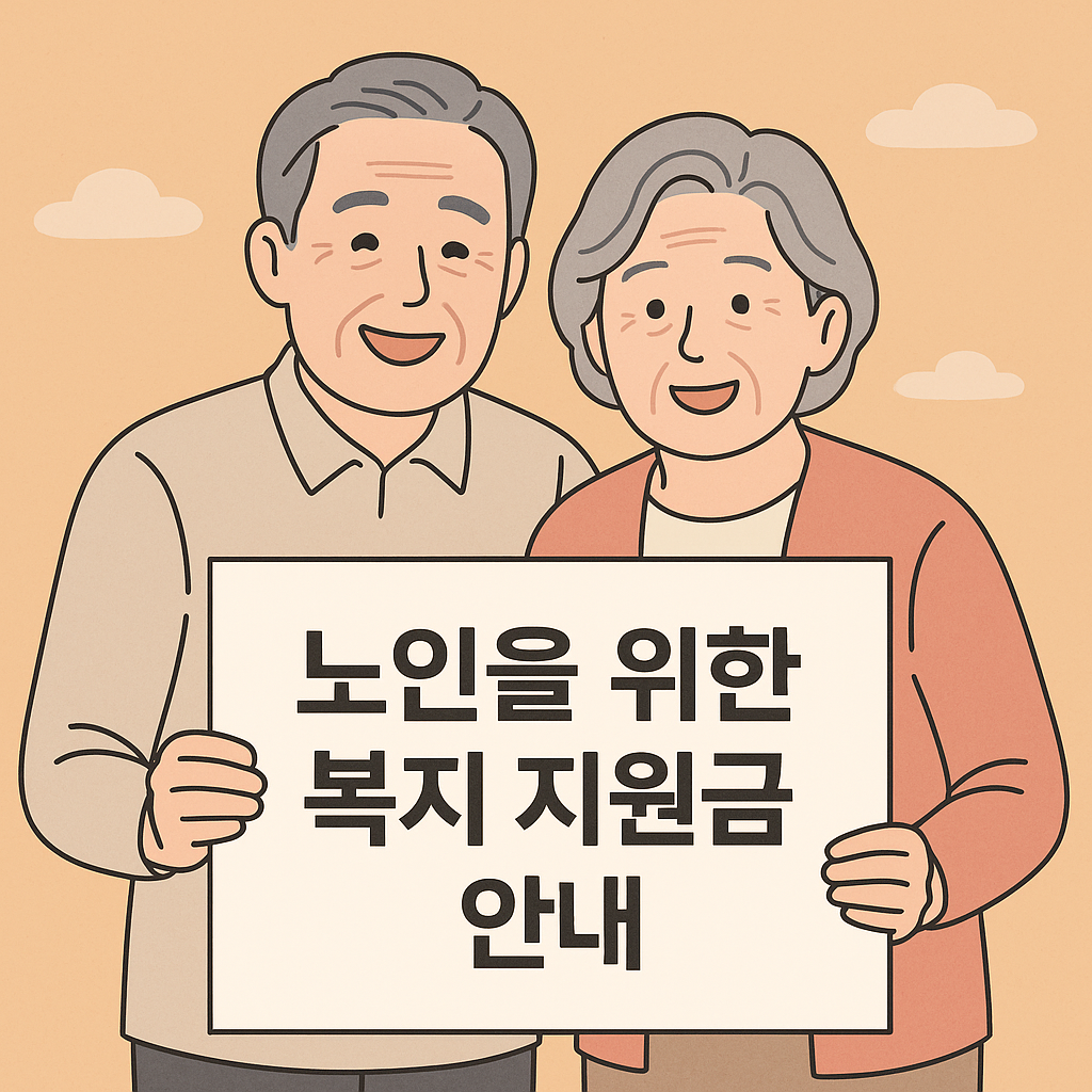 노인을 위한 복지 지원금 안내 포스터 이미지