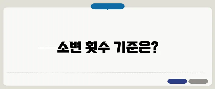 성인 하루 소변 횟수 정상 기준과 차이점