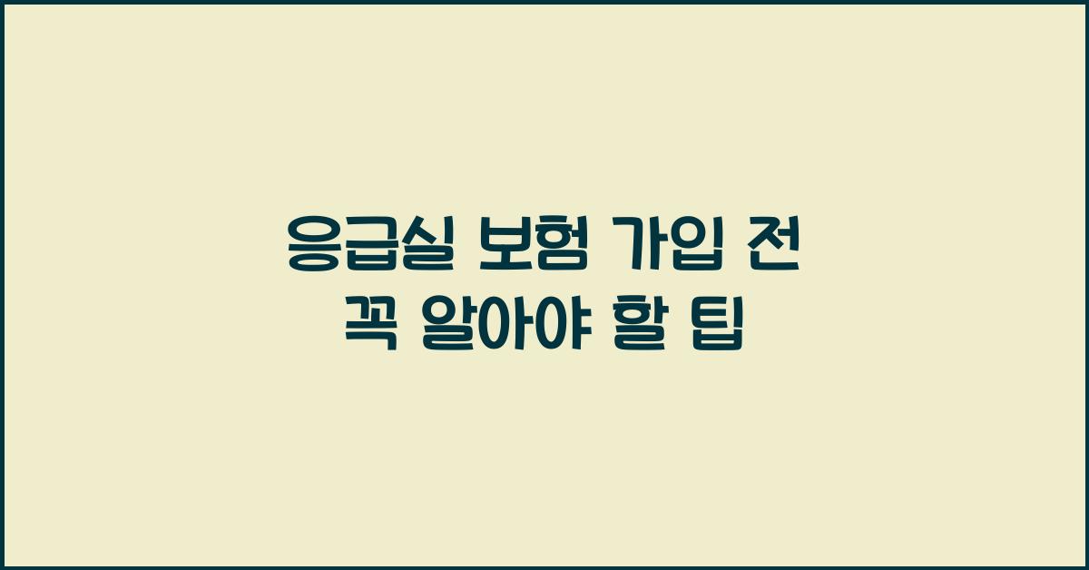 응급실 보험