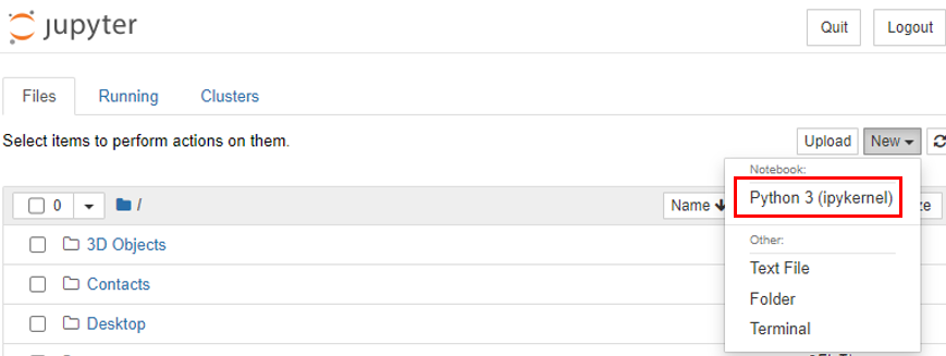 jupyter notebook 화면