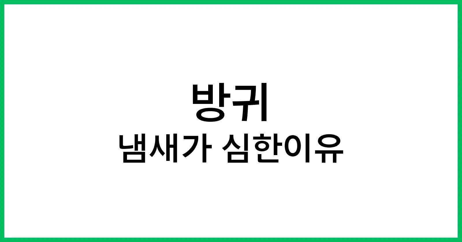 방귀 냄새가 심한 이유