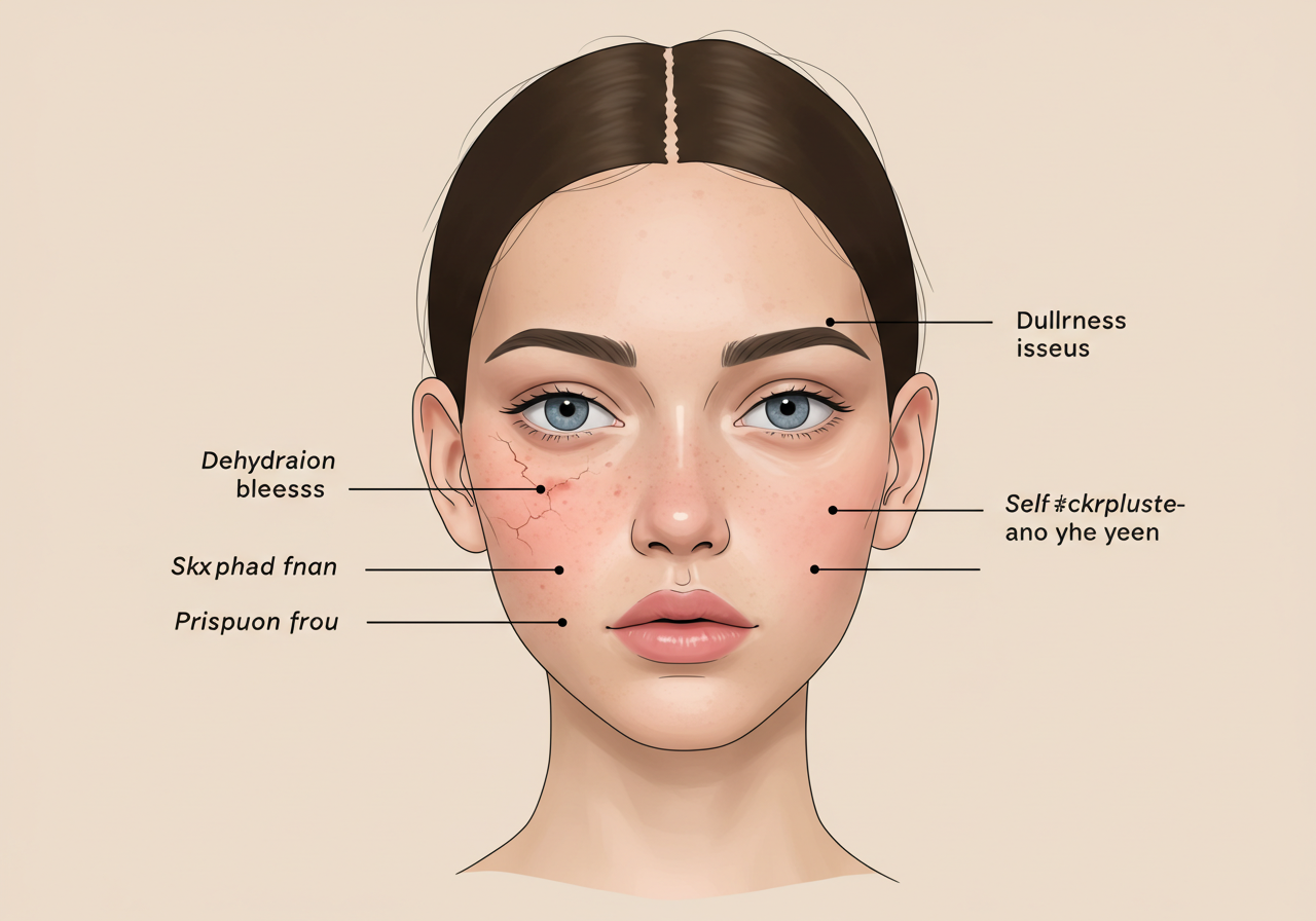 피부고민중인 여성