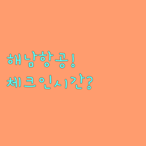 해남항공 온라인체크인 시간과 앱 활용..