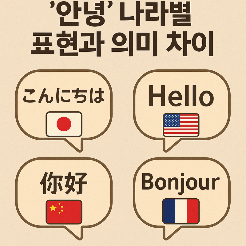 안녕 나라별 표현과 의미 차이 이미지